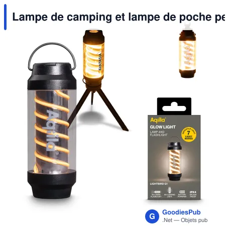 Lampe de camping et lampe de poche personnalisable avec logo - Aqiila Lightbird G1