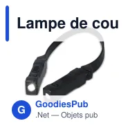 Lampe de cou personnalisable rechargeable mains libres avec logo - Noir - Miniature 2