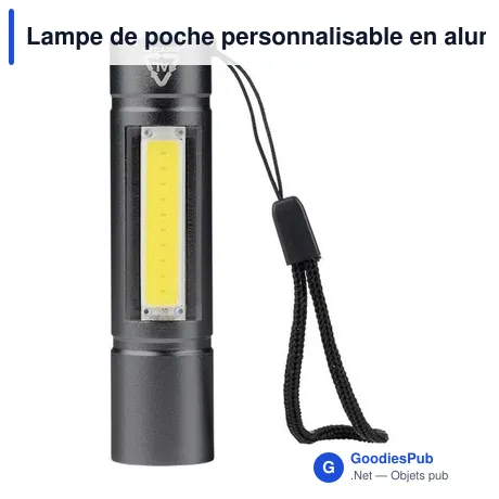 Lampe de poche personnalisable en aluminium recyclé avec logo - Sami