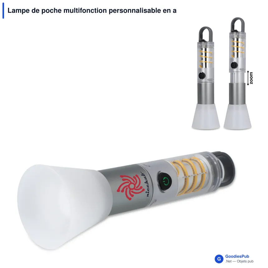 Lampe de poche multifonction personnalisable en aluminium recyclé avec logo - Multi - Image 1