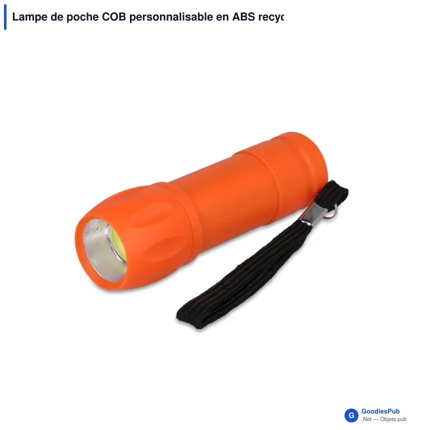 Lampe de poche COB personnalisable en ABS recyclé avec logo - COB - Image 2