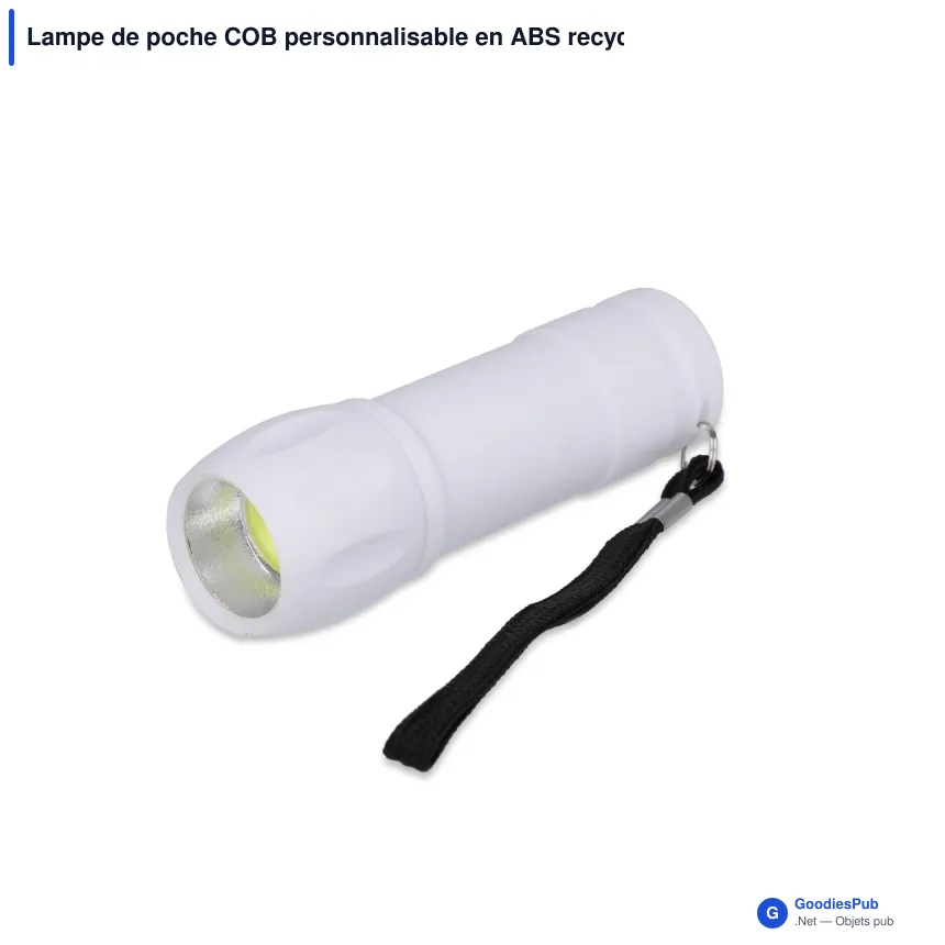 Lampe de poche COB personnalisable en ABS recyclé avec logo - COB - Image 3