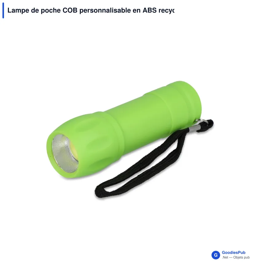 Lampe de poche COB personnalisable en ABS recyclé avec logo - COB - Image 4