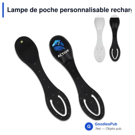 Lampe de poche personnalisable rechargeable avec logo - R-ABS recyclé
