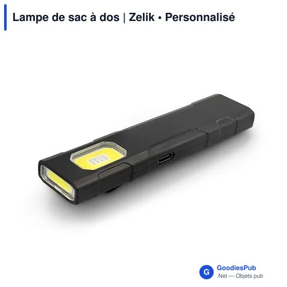 Lampe de sac à dos personnalisable avec logo - Zelik - Image 1