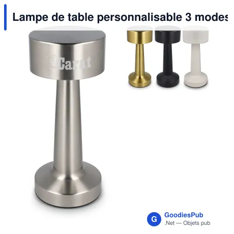Lampe de table personnalisable 3 modes d'éclairage avec logo - Lumo