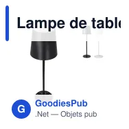 Lampe de table personnalisable rechargeable en aluminium avec logo - 36 cm - Miniature 1