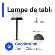 Lampe de table personnalisable à intensité variable avec logo - Solis - Miniature 1
