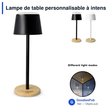 Lampe de table personnalisable à intensité variable avec logo - Solis