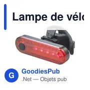 Lampe de vélo personnalisable Priska avec logo - Miniature 2