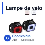 Lampe de vélo personnalisable rechargeable avec logo - Bike - Miniature 1
