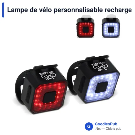 Lampe de vélo personnalisable rechargeable avec logo - Bike