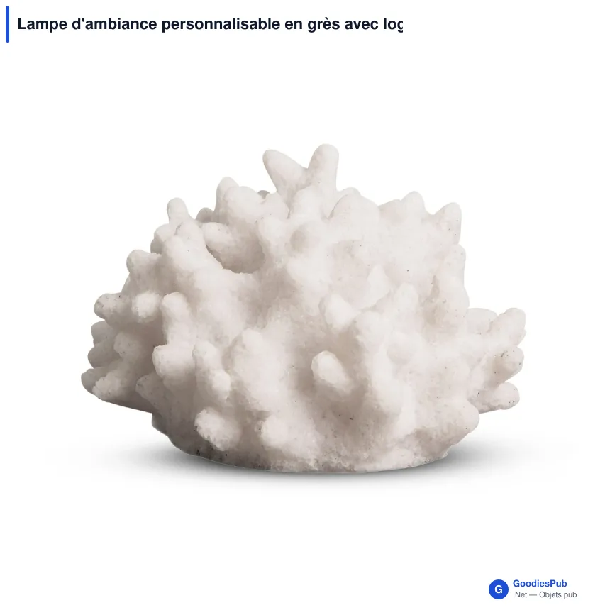 Lampe d'ambiance personnalisable en grès avec logo - Byon Améthyste - Image 2