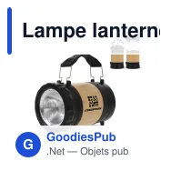 Lampe lanterne personnalisable en bambou et ABS avec logo - Noir - Miniature 1