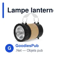 Lampe lanterne personnalisable en bambou et ABS avec logo - Noir - Miniature 2