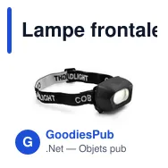 Lampe frontale personnalisable avec logo - Modèle Pauline - Miniature 1