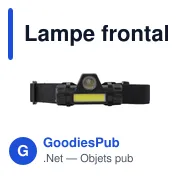 Lampe frontale personnalisable avec logo - Modèle Mina - Miniature 1