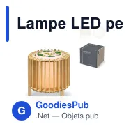 Lampe LED personnalisable Coollux en bois naturel avec logo - Lamella Luna - Miniature 1