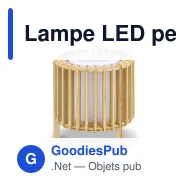 Lampe LED personnalisable Coollux en bois naturel avec logo - Lamella Luna - Miniature 2