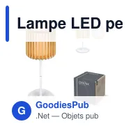 Lampe LED personnalisable Coollux 31 cm en bois naturel avec logo - Lamella Luna Tall - Miniature 1