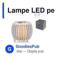 Lampe LED personnalisable Coollux en bois blanc ou noir avec logo - Lamella Sol - Miniature 1