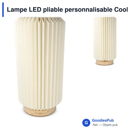 Lampe LED pliable personnalisable Coollux 32 cm en papier FSC avec logo - Aurora Tall