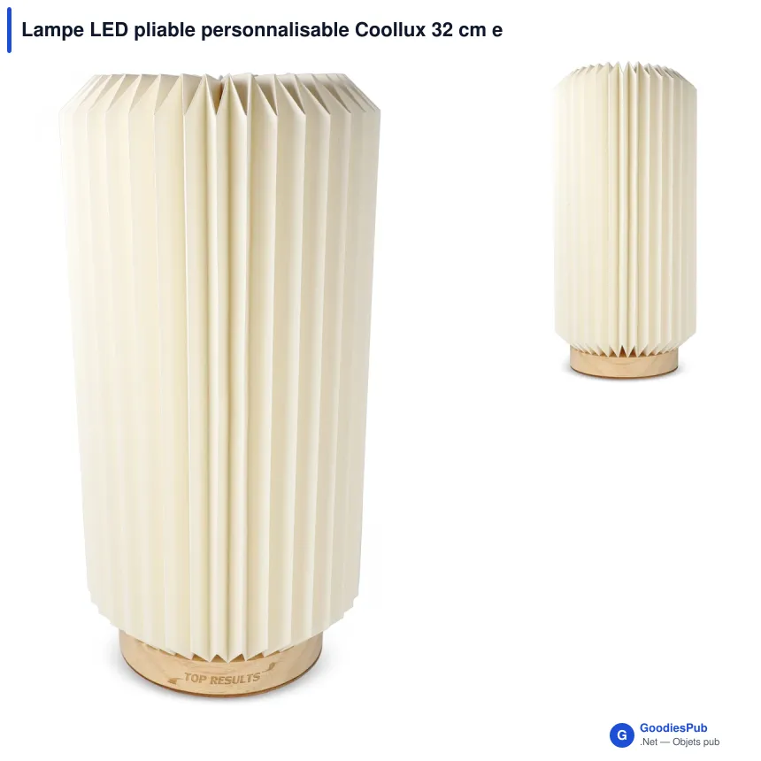 Lampe LED pliable personnalisable Coollux 32 cm en papier FSC avec logo - Aurora Tall - Image 1