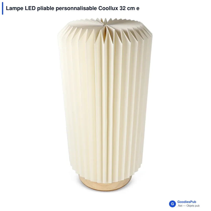 Lampe LED pliable personnalisable Coollux 32 cm en papier FSC avec logo - Aurora Tall - Image 2