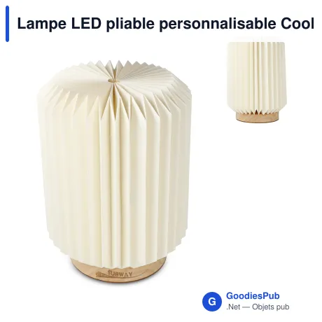 Lampe LED pliable personnalisable Coollux en papier FSC avec logo - Aurore