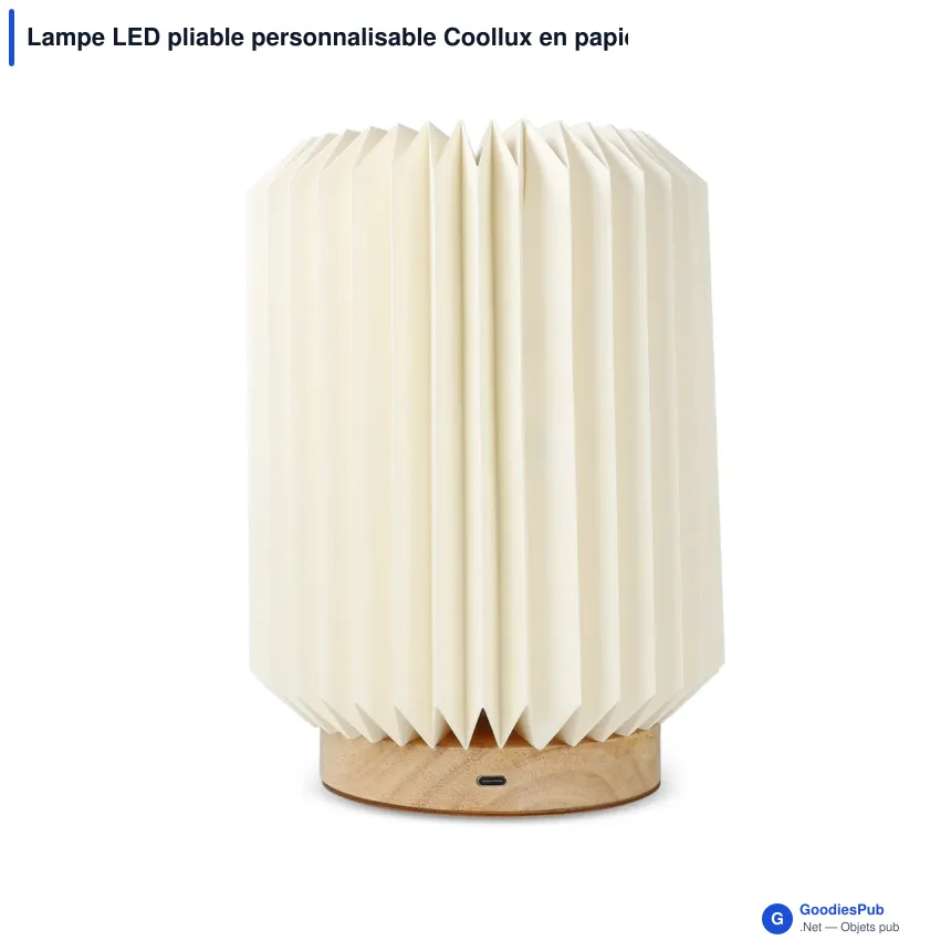 Lampe LED pliable personnalisable Coollux en papier FSC avec logo - Aurore - Image 2