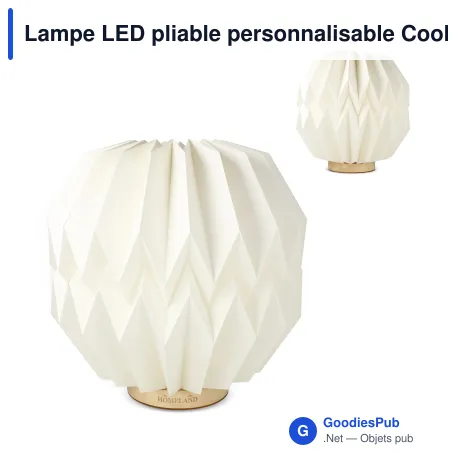 Lampe LED pliable personnalisable Coollux en papier FSC avec logo - Luna