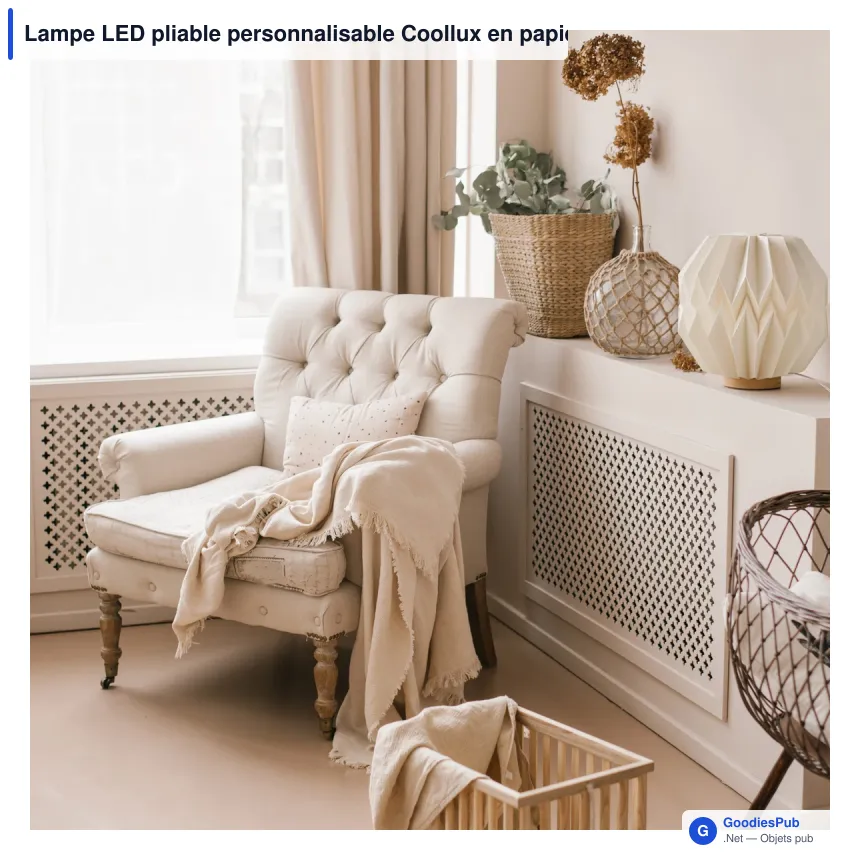 Lampe LED pliable personnalisable Coollux en papier FSC avec logo - Luna - Image 2
