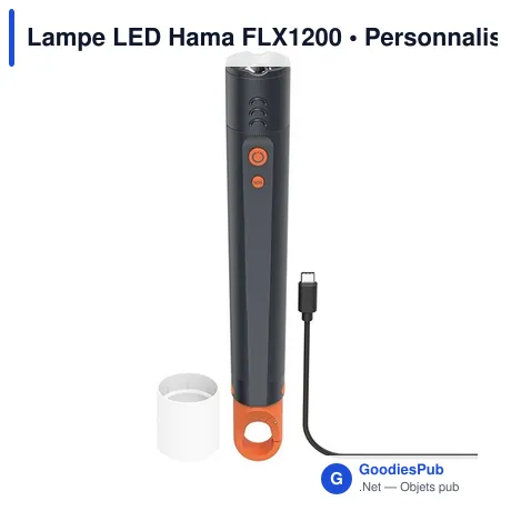 Lampe torche LED personnalisable Hama FLX1200 avec logo