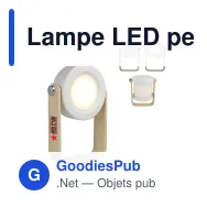 Lampe LED personnalisable Coollux avec poignée en bambou et logo - Miniature 1