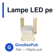 Lampe LED personnalisable Coollux avec poignée en bambou et logo - Miniature 2