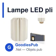 Lampe LED pliable personnalisable Coollux format boîte aux lettres avec logo - Eos - Miniature 1