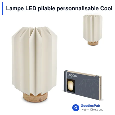 Lampe LED pliable personnalisable Coollux format boîte aux lettres avec logo - Eos