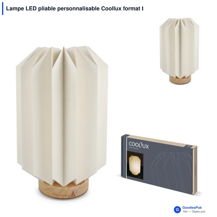 Lampe LED pliable personnalisable Coollux format boîte aux lettres avec logo - Eos - Image 1
