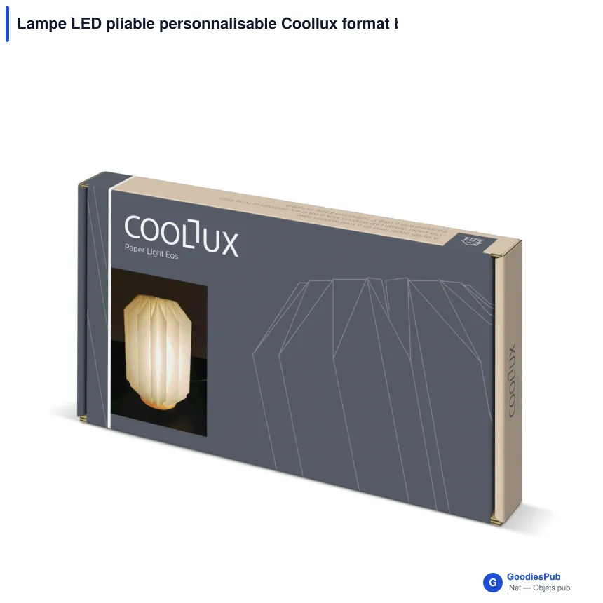 Lampe LED pliable personnalisable Coollux format boîte aux lettres avec logo - Eos - Image 2