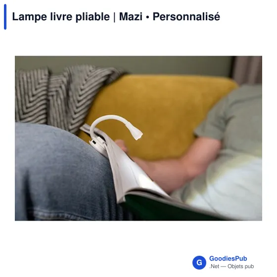 Lampe de lecture personnalisable avec logo - Lampe livre pliable Mazi - Image 2