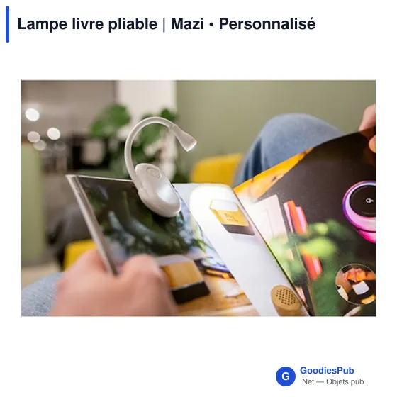 Lampe de lecture personnalisable avec logo - Lampe livre pliable Mazi - Image 11
