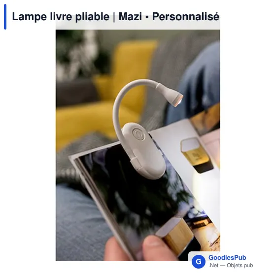 Lampe de lecture personnalisable avec logo - Lampe livre pliable Mazi - Image 12