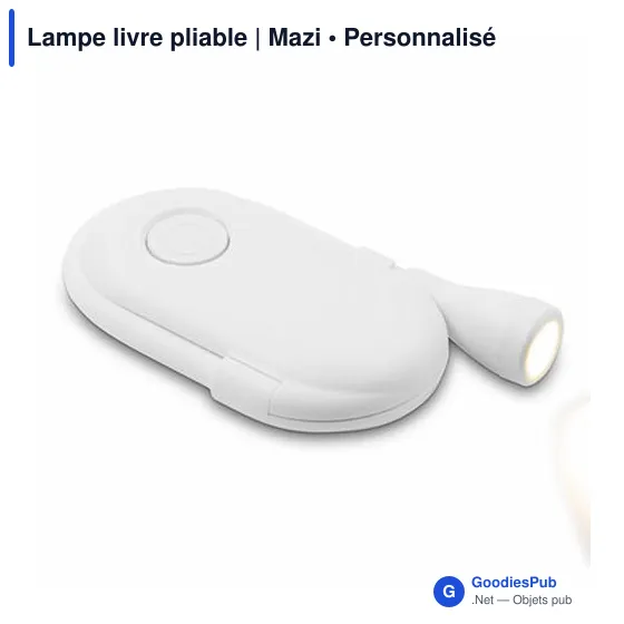 Lampe de lecture personnalisable avec logo - Lampe livre pliable Mazi - Image 3