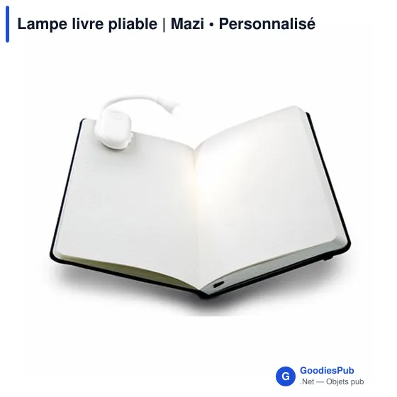 Lampe de lecture personnalisable avec logo - Lampe livre pliable Mazi - Image 4