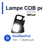 Lampe COB personnalisable magnétique rechargeable avec logo - Aluminium recyclé - Miniature 1