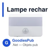 Lampe rechargeable avec détecteur en ABS recyclé Ari - Miniature 1