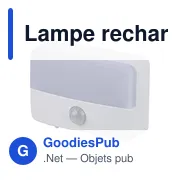 Lampe rechargeable avec détecteur en ABS recyclé Ari - Miniature 2
