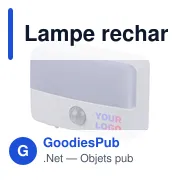 Lampe rechargeable avec détecteur en ABS recyclé Ari - Miniature 3
