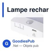 Lampe rechargeable avec détecteur en ABS recyclé Ari - Miniature 4