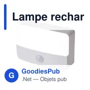 Lampe rechargeable avec détecteur en ABS recyclé Ari - Miniature 5